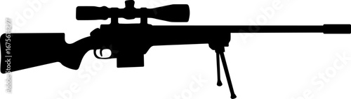 Sniper rifle black silhouette.