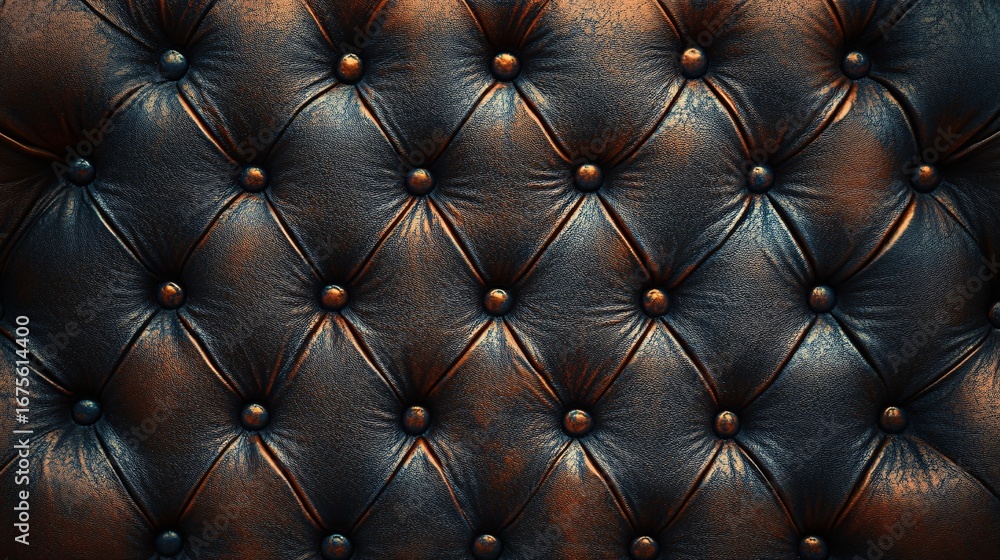 Fototapeta premium Luxurious classic dark leather tufted upholstery texture