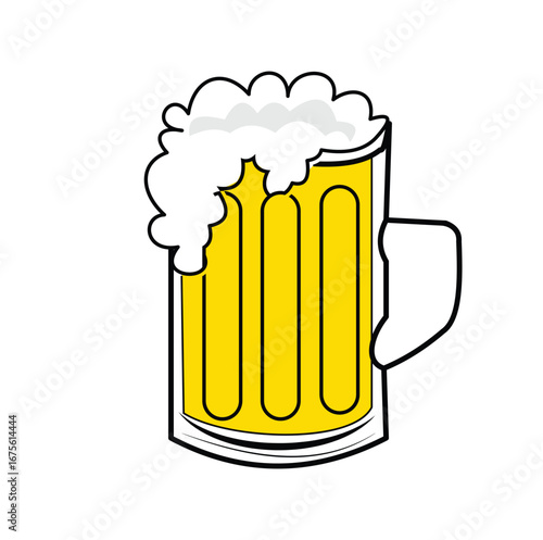 Two beer mugs clinking with foam in a black silhouette