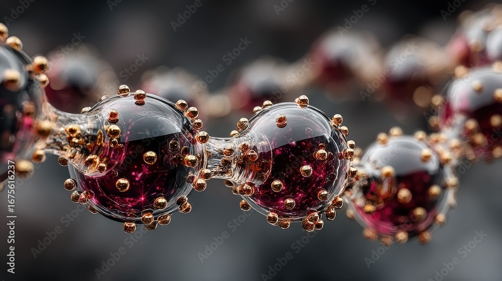 Fototapeta premium A molecular structure transitioning from rigid to fluid, illustrating the process of digestive transformation.