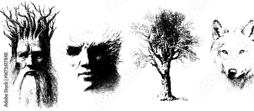 Enchanting slavic winter spirits collection featuring mystical creatures and nature elements