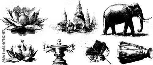 Indian festival design elements collection for prints and decor