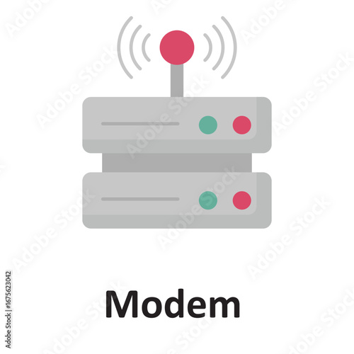 Modem Vector Icon which can easily modify or edit