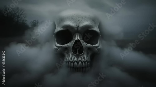 Wallpaper Mural Skull in a Foggy Landscape Torontodigital.ca
