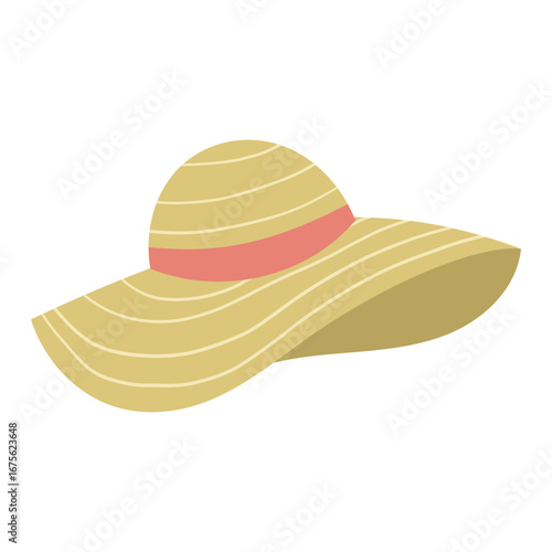 Illustration of a Straw Floppy Sun Hat