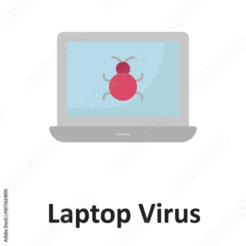  laptop virus Vector Icon which can easily modify or edit