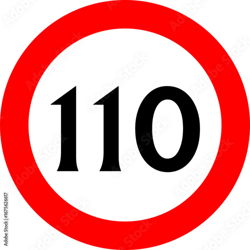 Speed Limit 110 Sign Vector