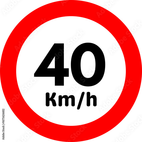 Speed Limit 40 Sign Vector