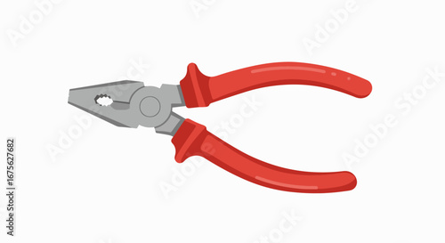 Close-up view of a red-handled pliers, a common hand tool used in various industries.