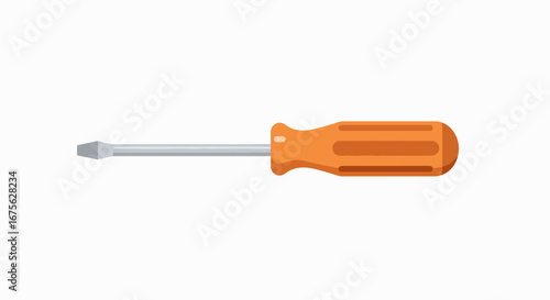 Orange-handled screwdriver illustration.