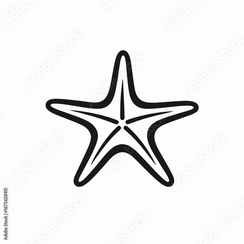 Bold and beautiful starfish, a nautical nature inspired artistic dark silhouette