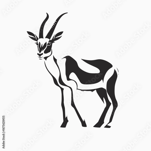 Graceful antelope standing confidently, creating a striking animal figure art silhouette