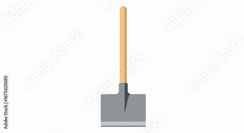 Image of a shovel with a wooden handle.