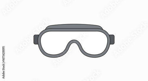 Gray safety glasses with thick frames, for industrial use.