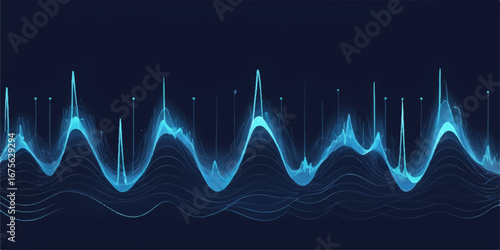 Digital medical display showing a vibrant green line illustrating the rhythmic pulse of a heartbeat on an EKG monitor, a visual representation of health
