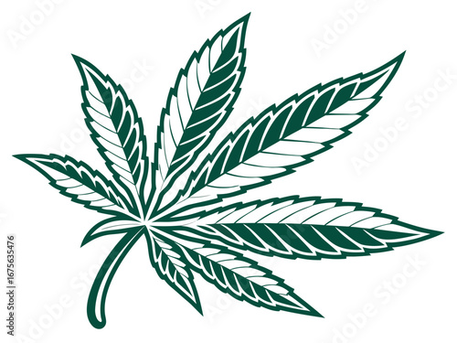 Ornate Teal Cannabis Leaf Design