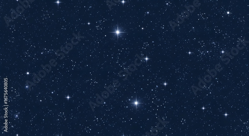 Tablou pe pânză A vast dark blue night sky filled with countless twinkling stars, creating a serene and cosmic background