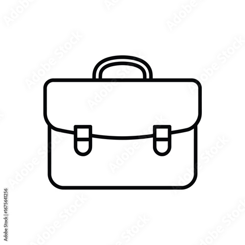 Simple line art briefcase vector graphic for business and professional use silhouette vector illustration white background