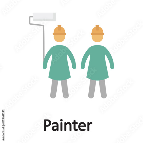 Painter Vector Icon which can easily modify or edit