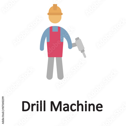 Drill machine Vector Icon which can easily modify or edit