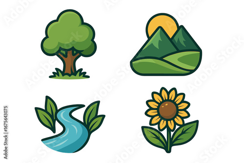 Tailor Sewing Linear Floral Logo Design, Vector Cartoon Illustration with Transparent Background, Stylized Collection of Sewing Tools and Flowers, Editable and Organized Set for Creative Branding
