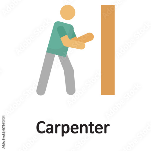 Carpenter Vector Icon which can easily modify or edit