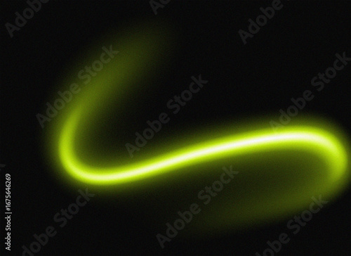 Glowing Green Swirl on Black Abstract Light Effect
