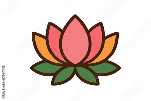 Elegant lotus flower logo vector icon. Abstract beautiful floral symbol for yoga, spa, wellness, and beauty salon. Symbol of harmony, purity, and relaxation. Zen meditation.