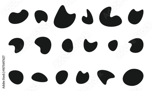 Blobs icon. Rock black icons. Drops or stone silhouettes. Vector set of black blobs . Organic blob shapes collection .
