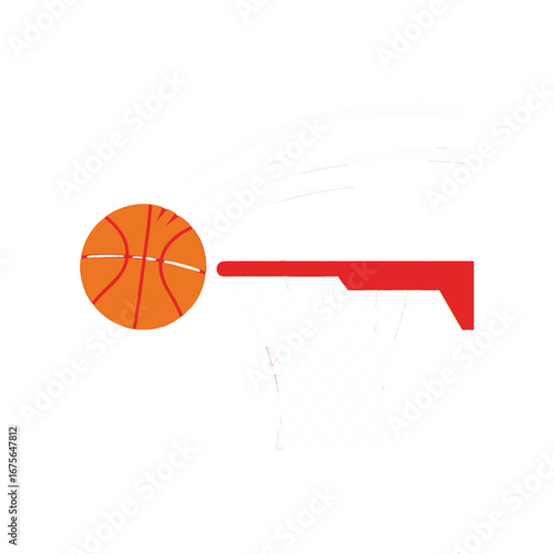 A basketball, vibrant orange and striking, soars toward a hoop, a dramatic moment of athletic success.