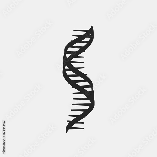 Abstract graphic DNA strand art deco helix medical silhouette