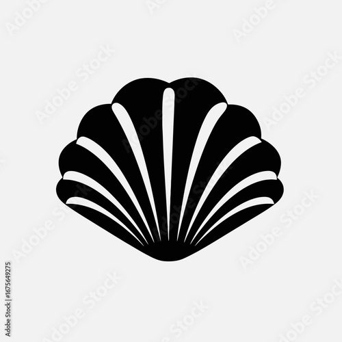 Elegant seashell depiction on bright background, a minimalist design silhouette