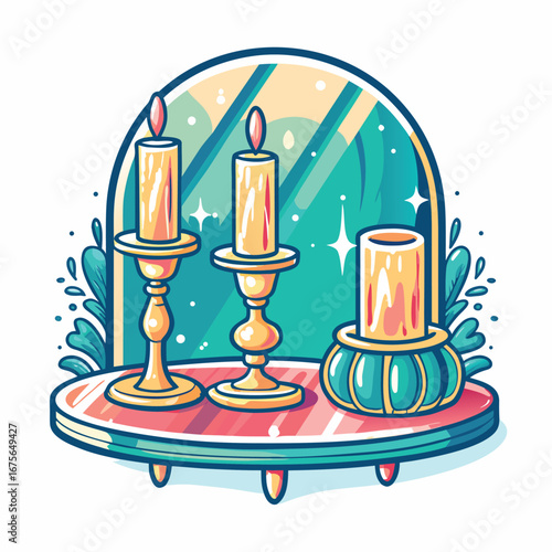 Candlesticks on table