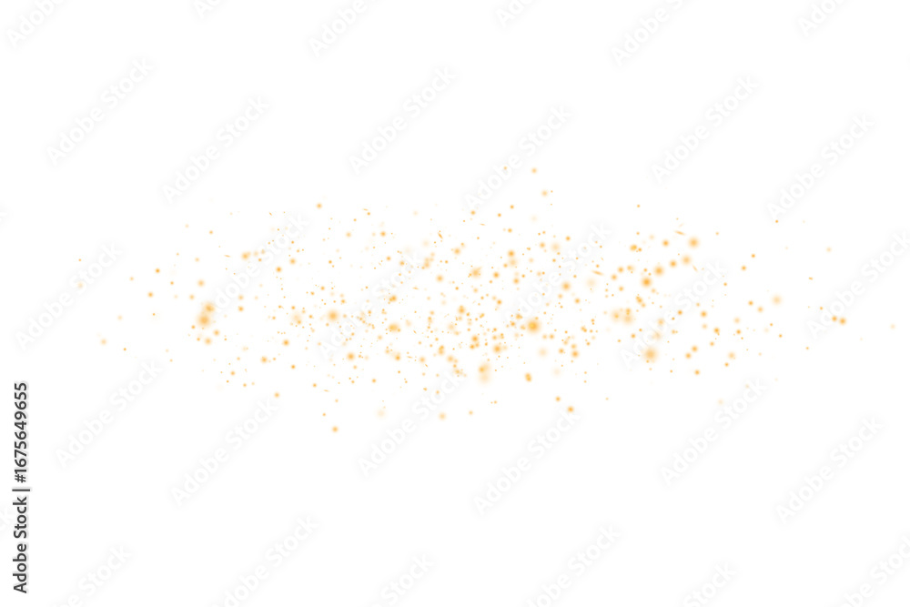 Naklejka premium Magic shining yellow dust. Powder dust light. Fine, shiny dust bokeh particles fall off slightly. Fantastic shimmer effect.