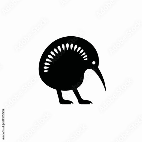 Striking kiwi bird icon, a bold and contemporary animal silhouette