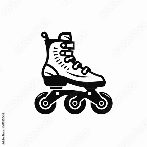 Classic rollerblade illustration on white, a striking vector sports silhouette