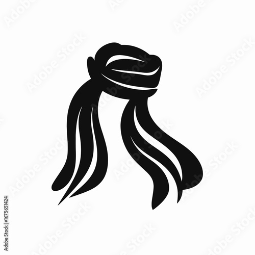 Stylish headscarf illustration, an elegant graphic design element silhouette