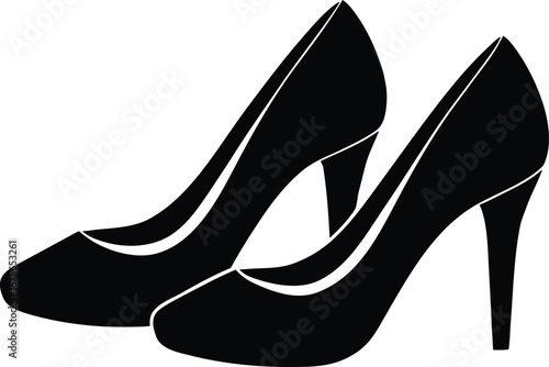high heels pair silhouette vector illustration