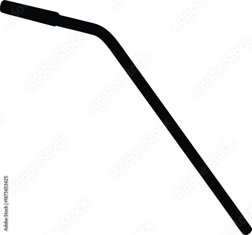 straw bend silhouette vector illustration