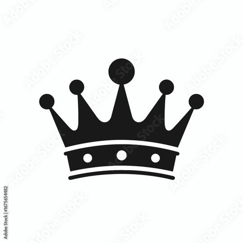 Elegant and bold single royal crown vector style symbol silhouette