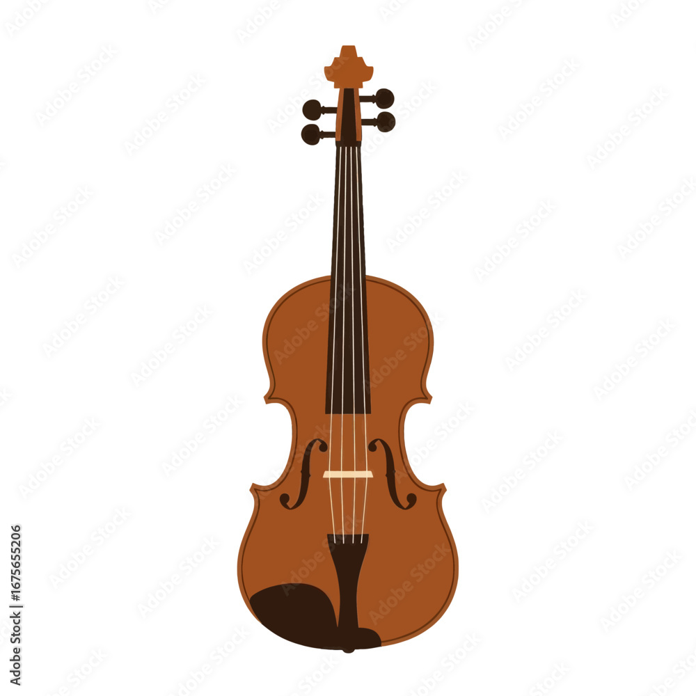 Fototapeta premium A simple, elegant illustration of a classical violin against a stark black background.