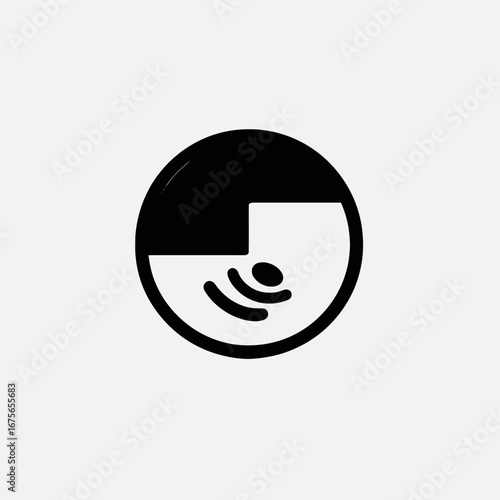 Smart home automation technology vector icon in black elegant circle silhouette