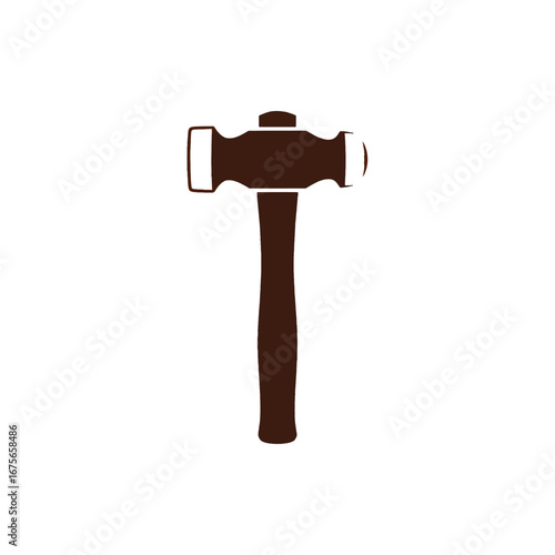 Simple, yet powerful, illustration of a sturdy hammer against a solid black background.