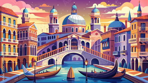 Venice, Italy
Shimmering canals weave through marble palaces and elegant bridges, where Gothic facades and domed basilicas create a cityscape suspended between water, history, and luminous Venetian ar