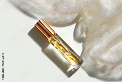 Roll on perfume on a white background
