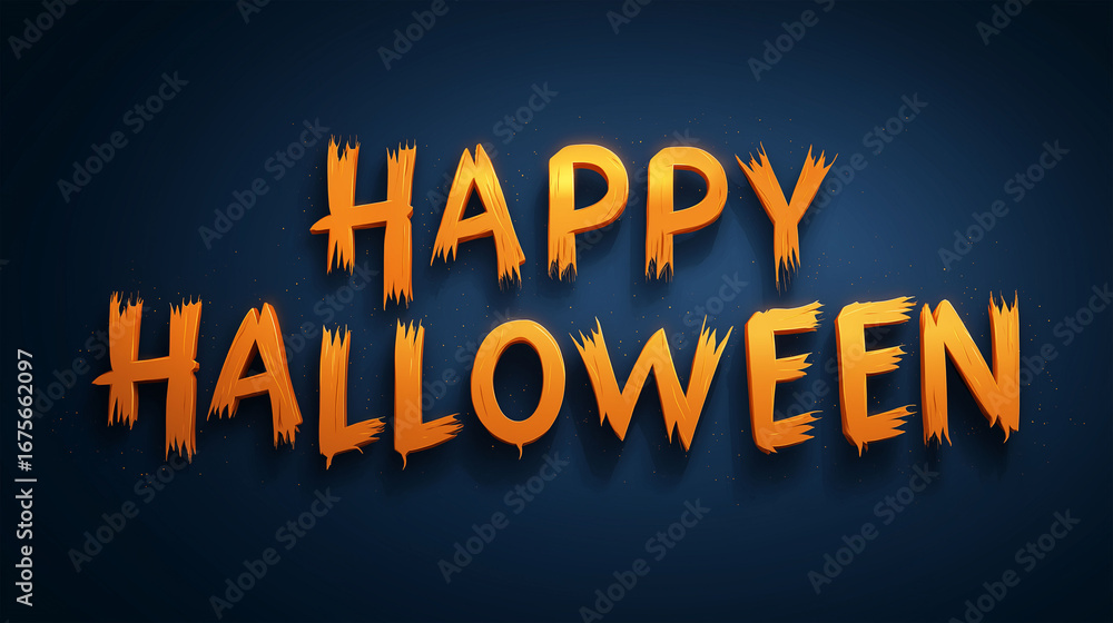 Fototapeta premium Happy Halloween Graphic: Festive Halloween typography set against a dark background. Illustrating spooky and eerie elements.