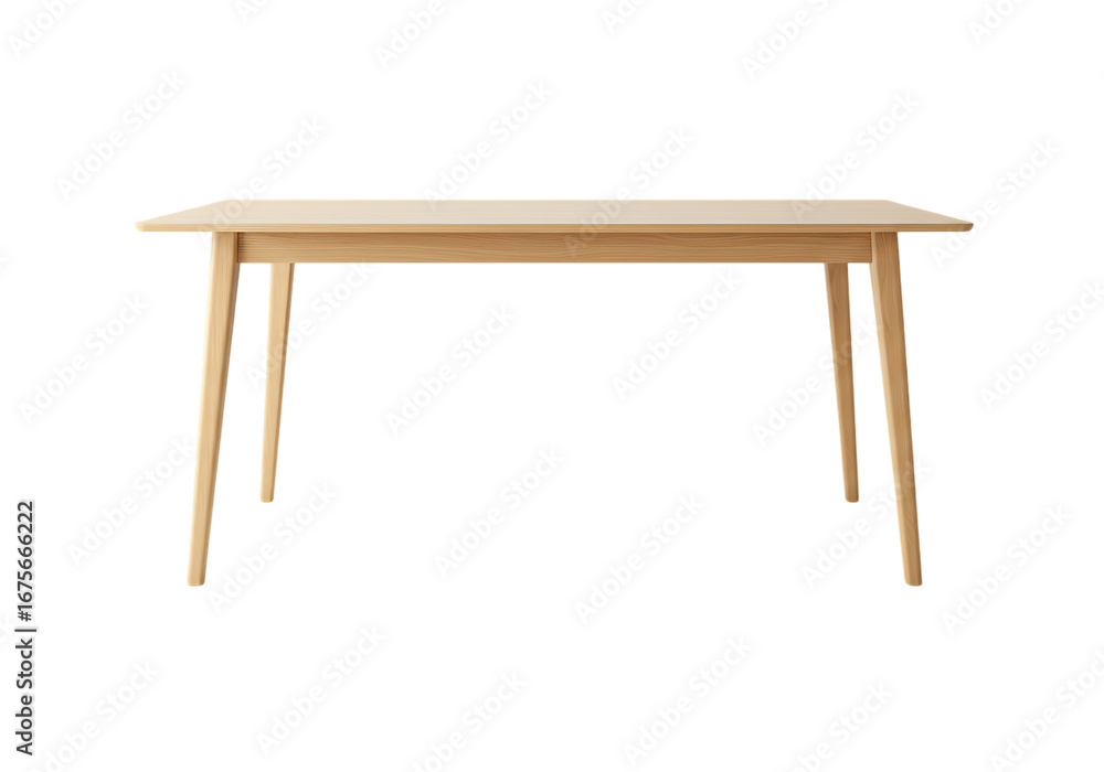 Light Wood Dining Table Isolated on Black Background: Minimalist Modern Furniture Design isolated on transparent background Light Wood Dining Table Isolated on Black Background: Minimalist Modern Furniture Design isolated on transparent background