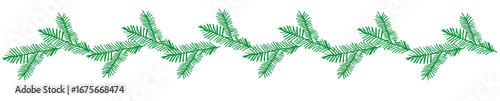 Pine Branch Garland Border for Christmas Design