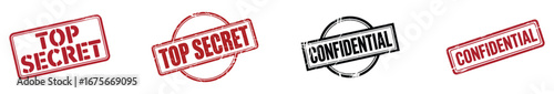 Red and Black Top Secret and Confidential Stamp Graphics seal rubber stamp