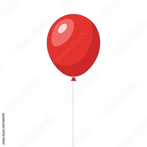 A vibrant, single red balloon against a stark black backdrop, creating a simple yet striking visual.
